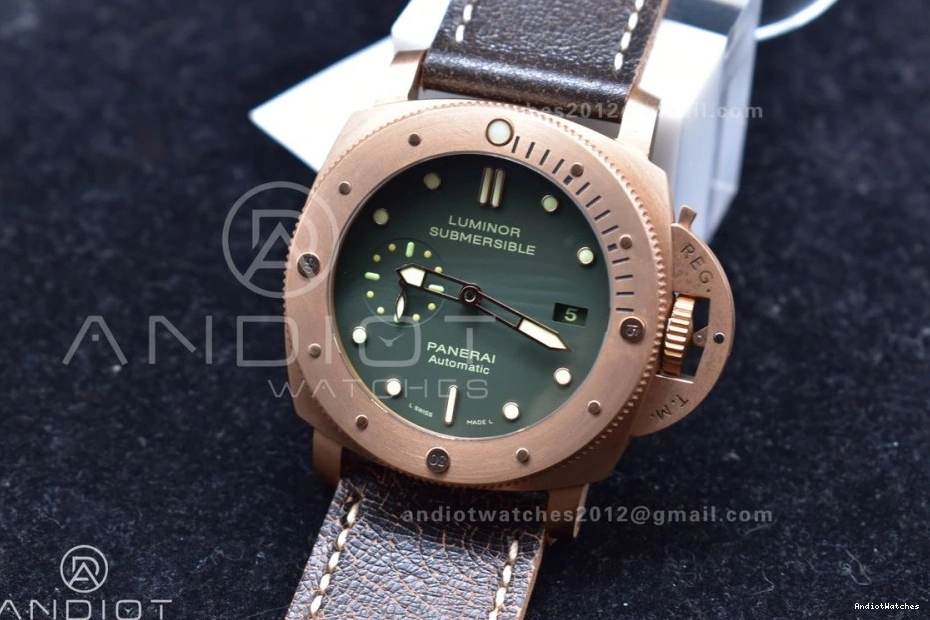 Strap PAM382 Super V Clone N WrinkleFree P.9000 Brown Best Distressed Edition VSF Bronzo 987 1:1 Calfskin on 0806